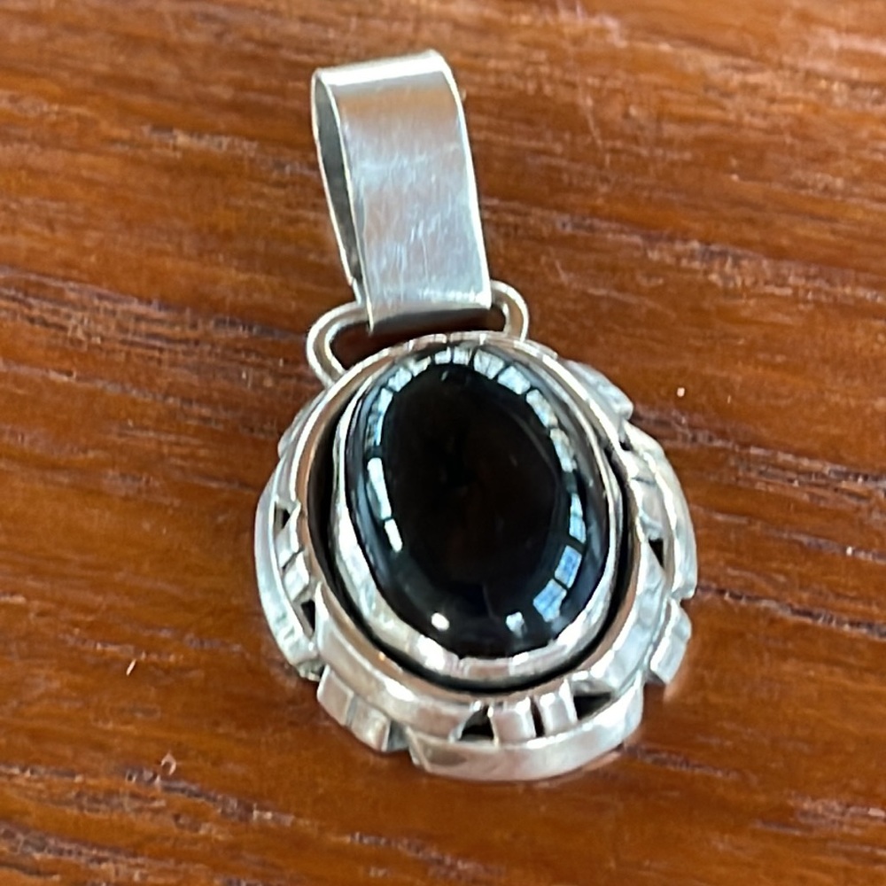 Onyx & Sterling Silver Pendant
